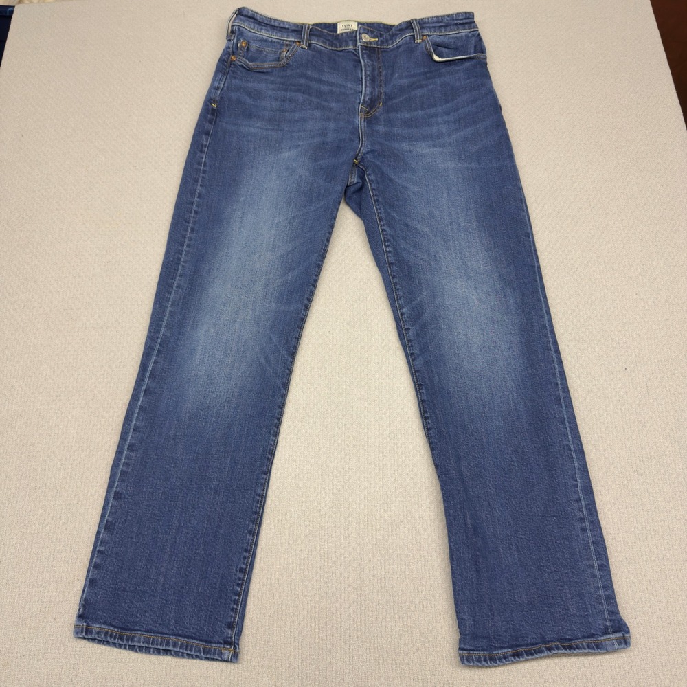 Flint and Tinder Jeans Mens 36x32 Blue Denim Selvedge Medium Wash Stretch Casual